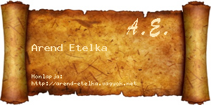 Arend Etelka névjegykártya