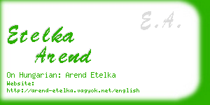 etelka arend business card